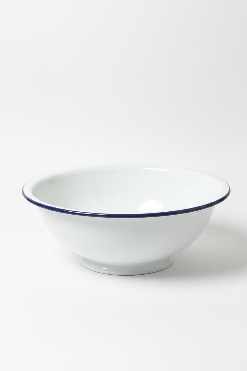 Large Vintage White Enamel Bowl