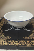 Large Vintage White Enamel Bowl