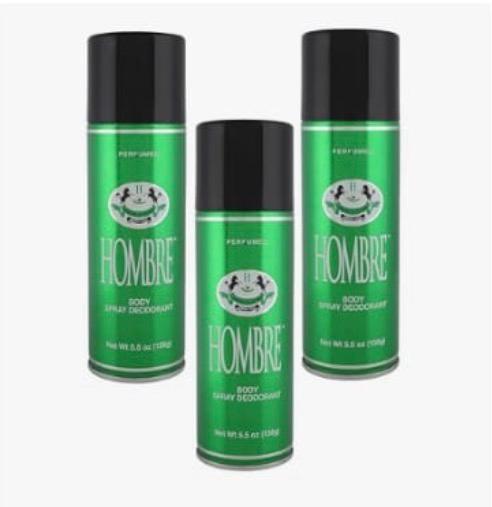 Hombre Perfumed Body Spray Deodorant for Men, Regular Size, Spray, 5.5 oz