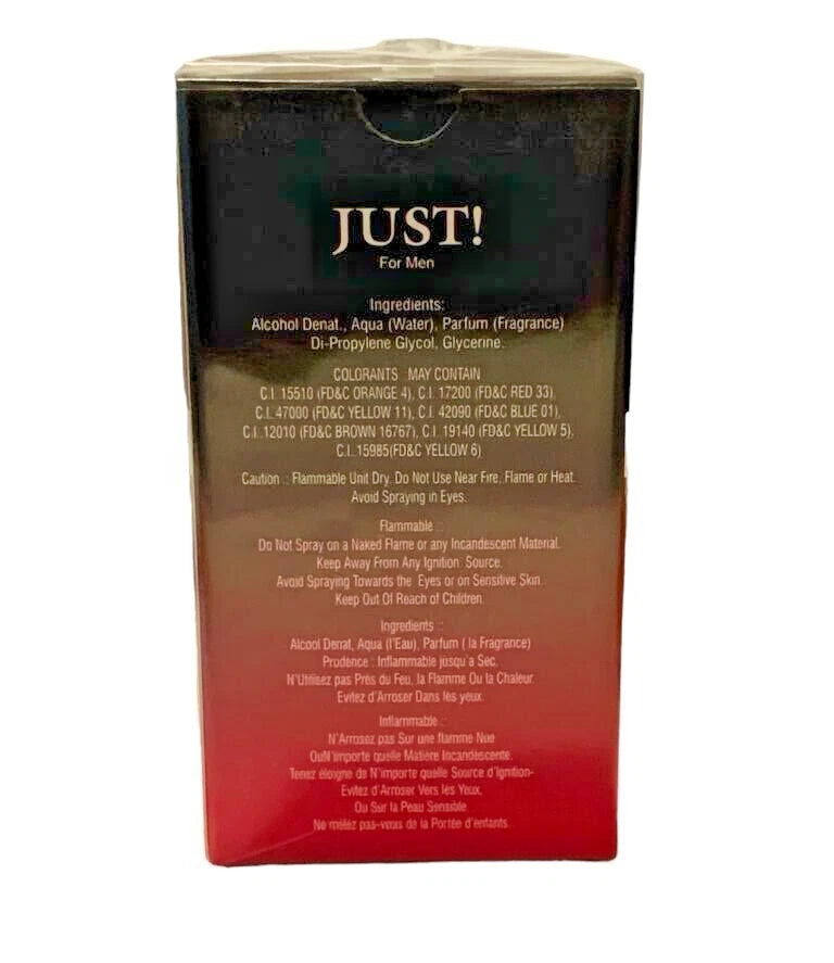 “JUST! For Men Eau de Parfum Natural Spray - Vaporisateur e100ml 3.4 Fl. Oz.