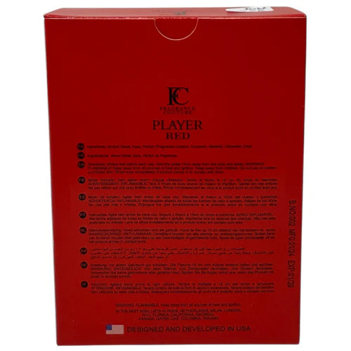Player Red for Men by Fragrance Couture, 3.4 fl oz (100ml)