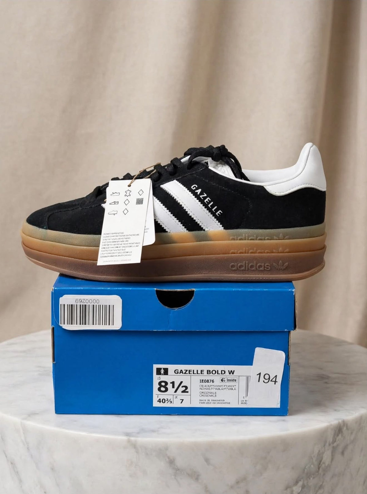ADIDAS Gazelle Bold W - Black / White / Gum