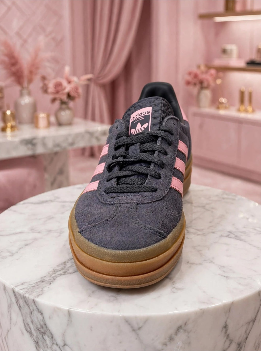 ADIDAS Gazelle Bold - Dark Gray / Pink Gum Platfor