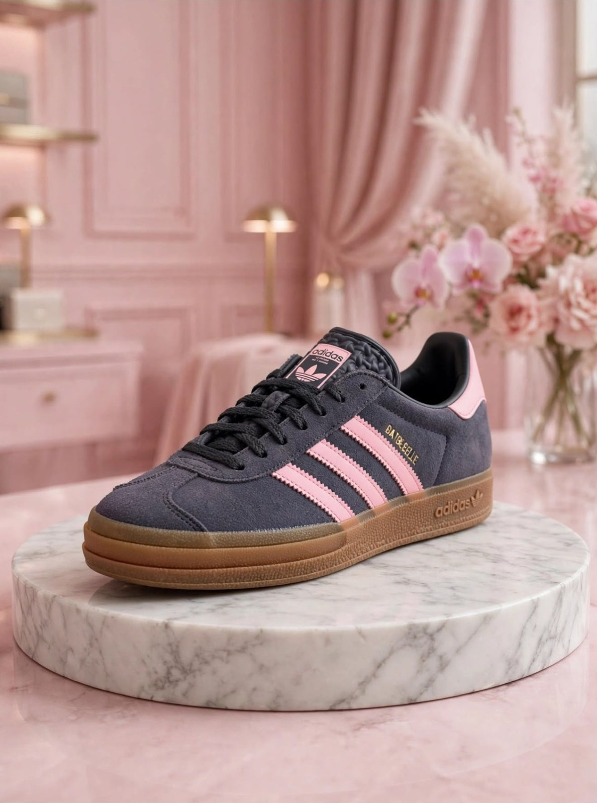 ADIDAS Gazelle Bold - Dark Gray / Pink Gum Platfor