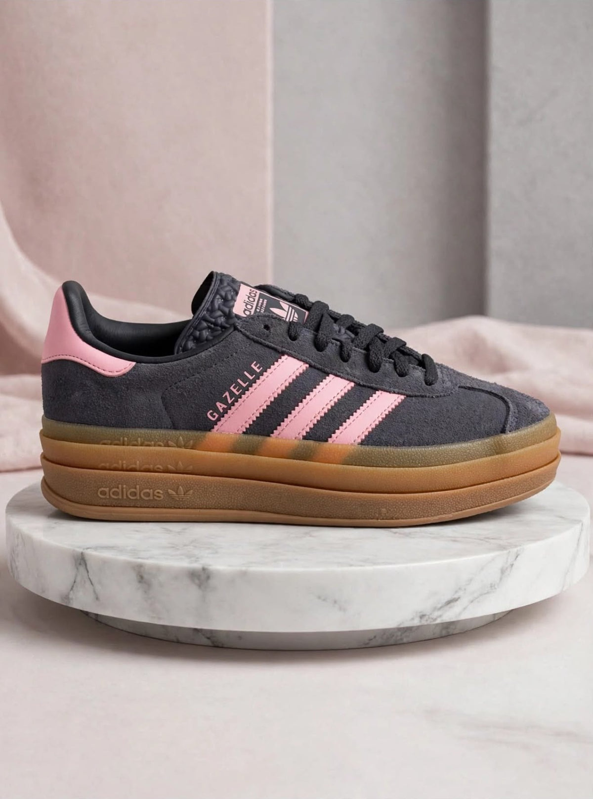 ADIDAS Gazelle Bold - Dark Gray / Pink Gum Platfor