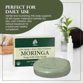 Madina Moringa Soap Bar with Chia Seeds, Moisturizing, Antioxidant, Gentle Cleanser for Face & Body, Anti-Aging, Vegetable-Based, 6 Pack (3.5 oz Each)