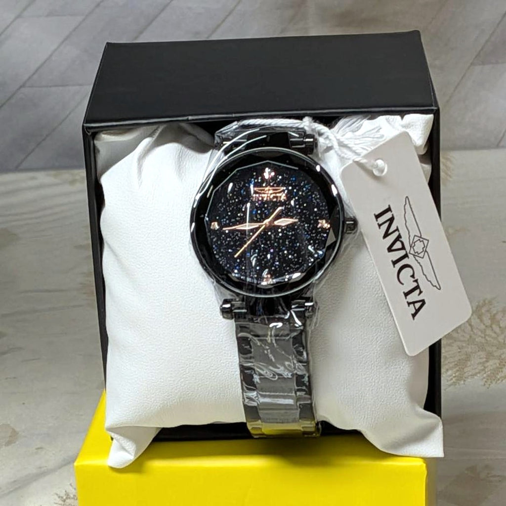 Invicta Unisex Watch – Gold and Black, Round Frame