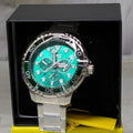 Invicta Unisex Watch – Silver and Green Chronograph, Round Frame