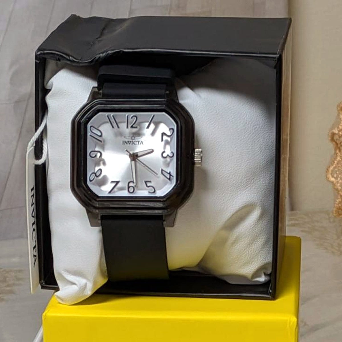 Invicta Unisex Watch – Black and White, Square Frame