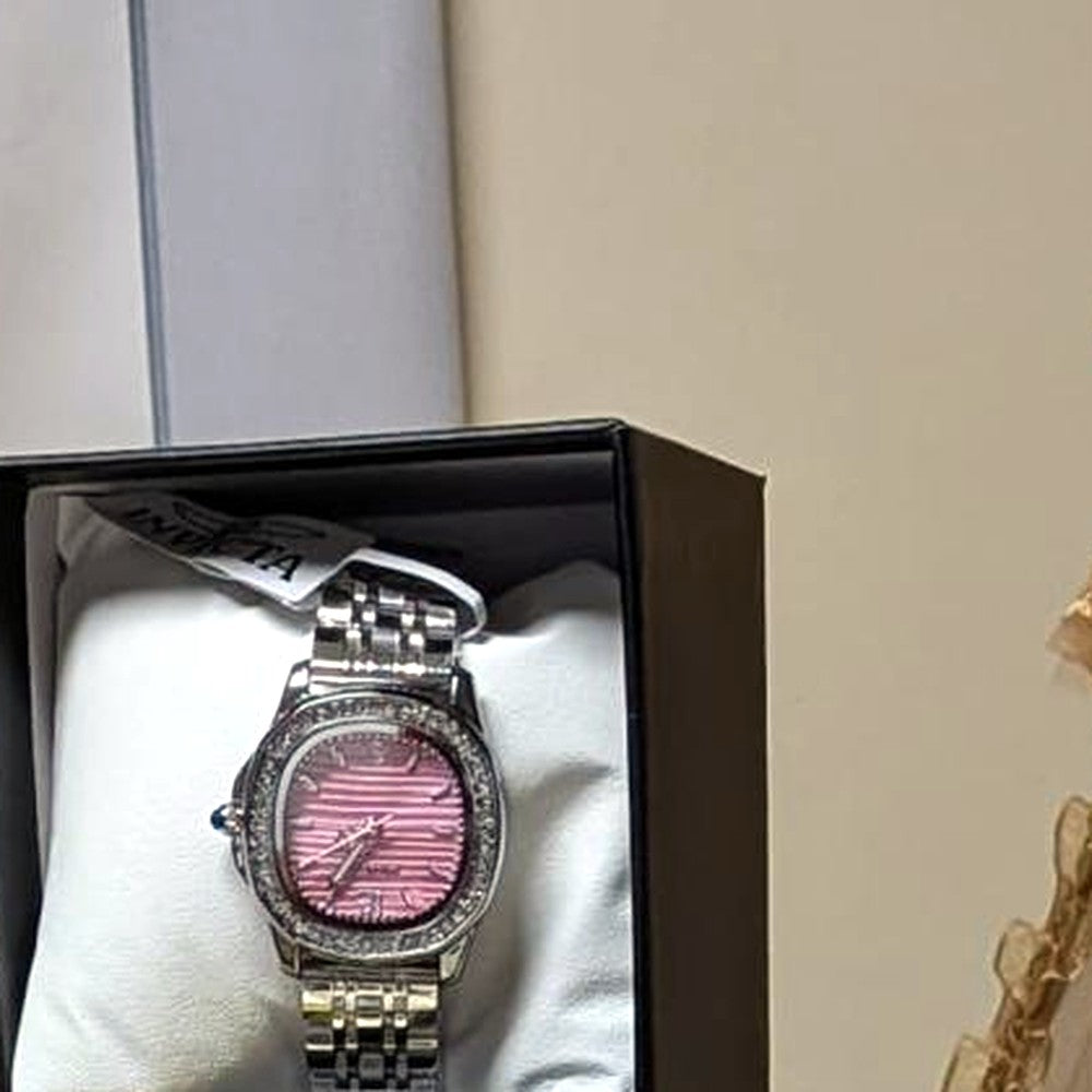 Invicta Unisex Watch – Silver and Pink, Round Frame