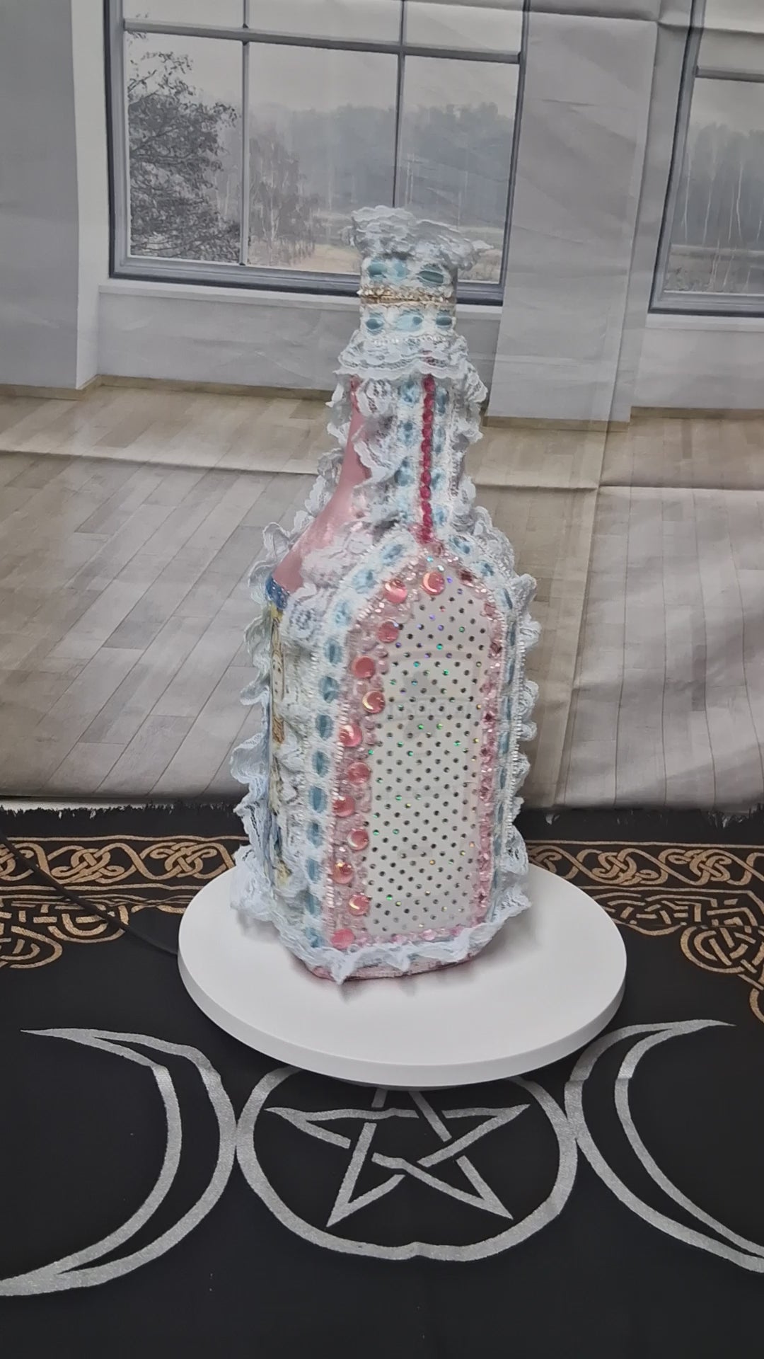 Èzili Freda Sequined Vodou Lwa Bottle