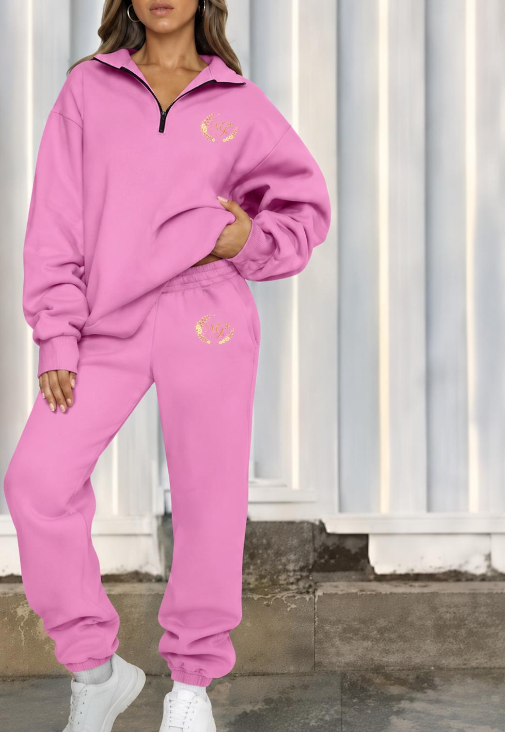 Zipped Turtle neck sweatsuit