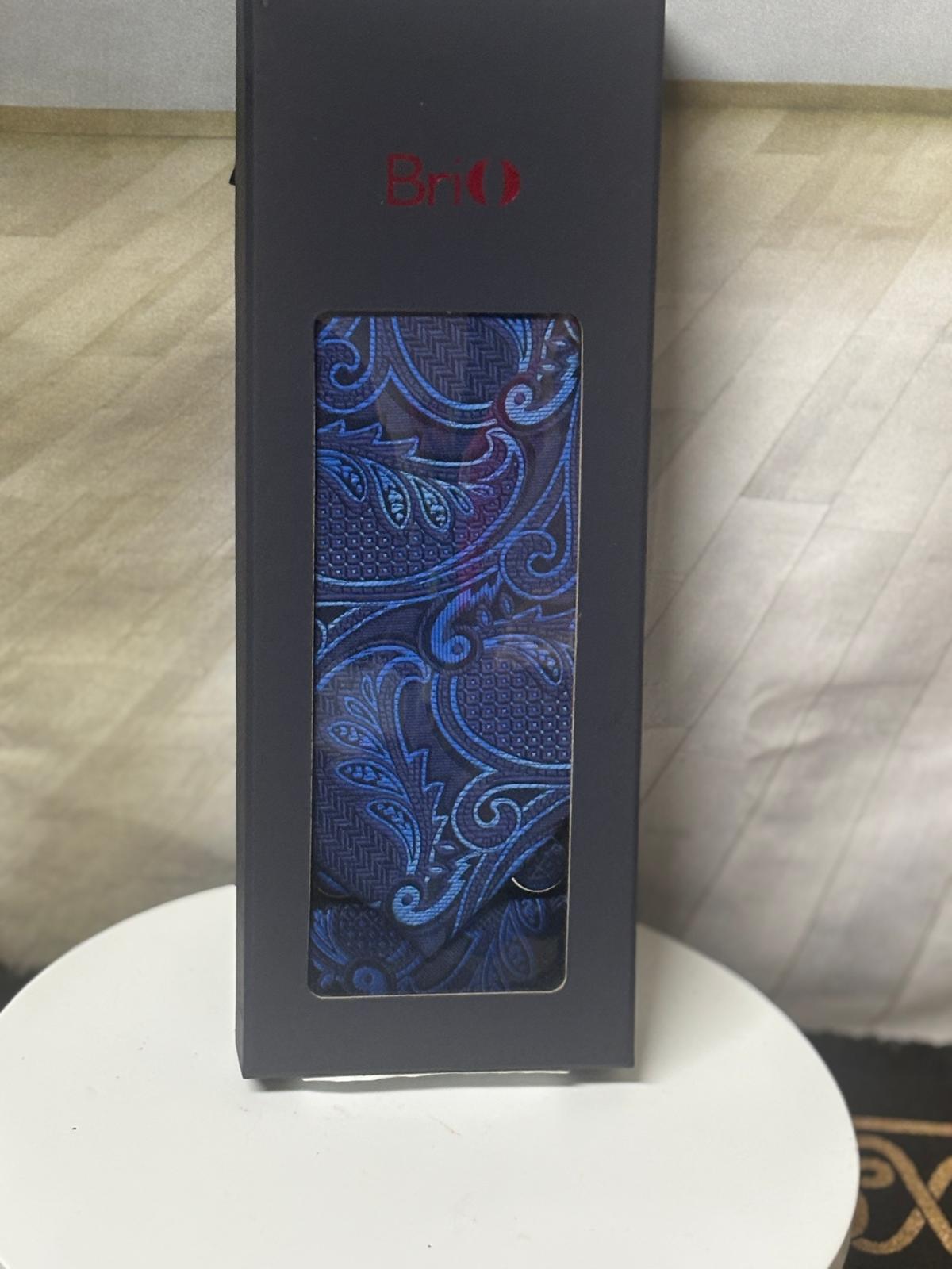 BriO Men's Formal Tie Box Set - Tie, Pocket Square & Cufflinks - Wedding, Business, Prom*