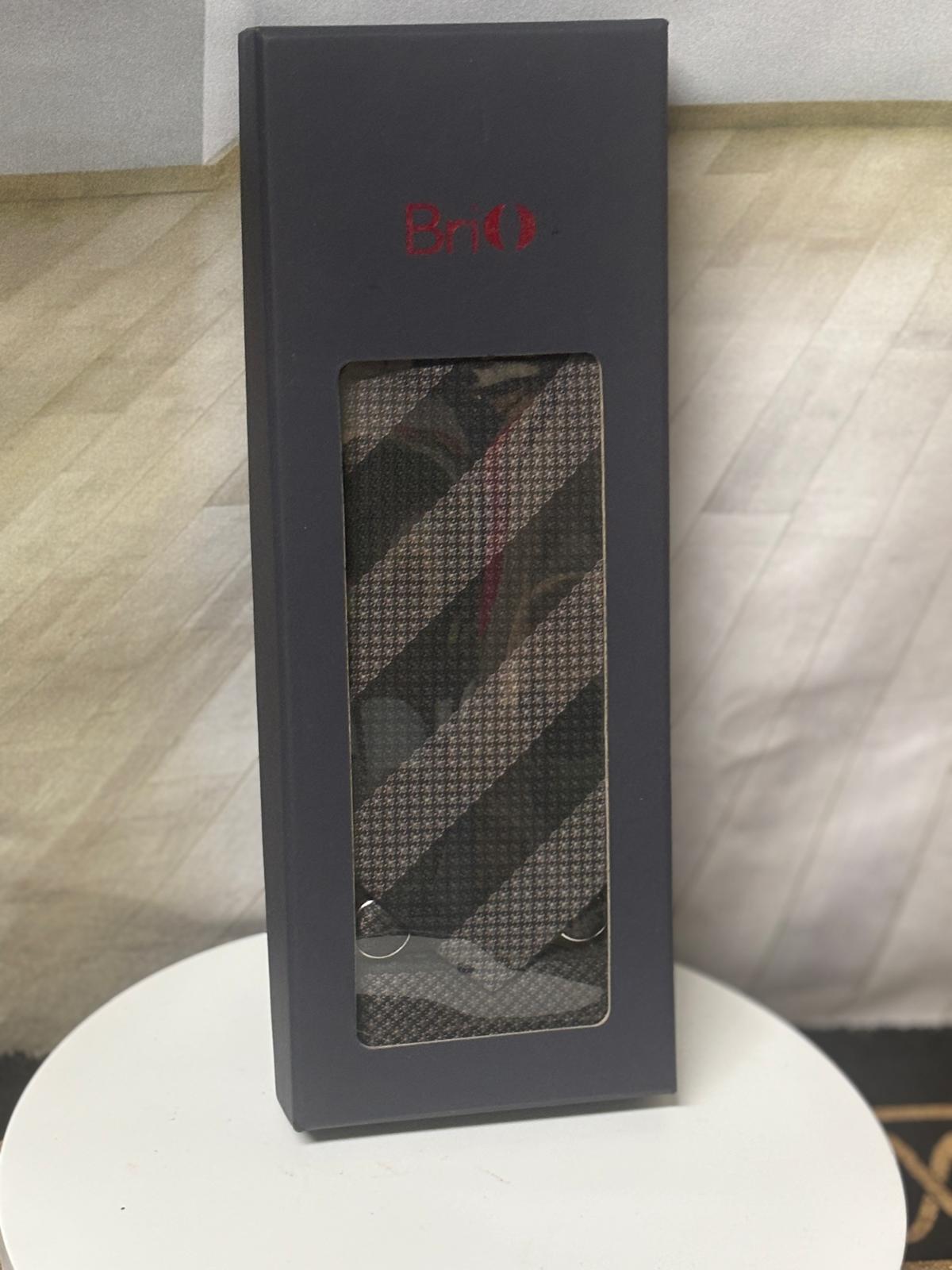 BriO Men's Formal Tie Box Set - Tie, Pocket Square & Cufflinks - Wedding, Business, Prom*