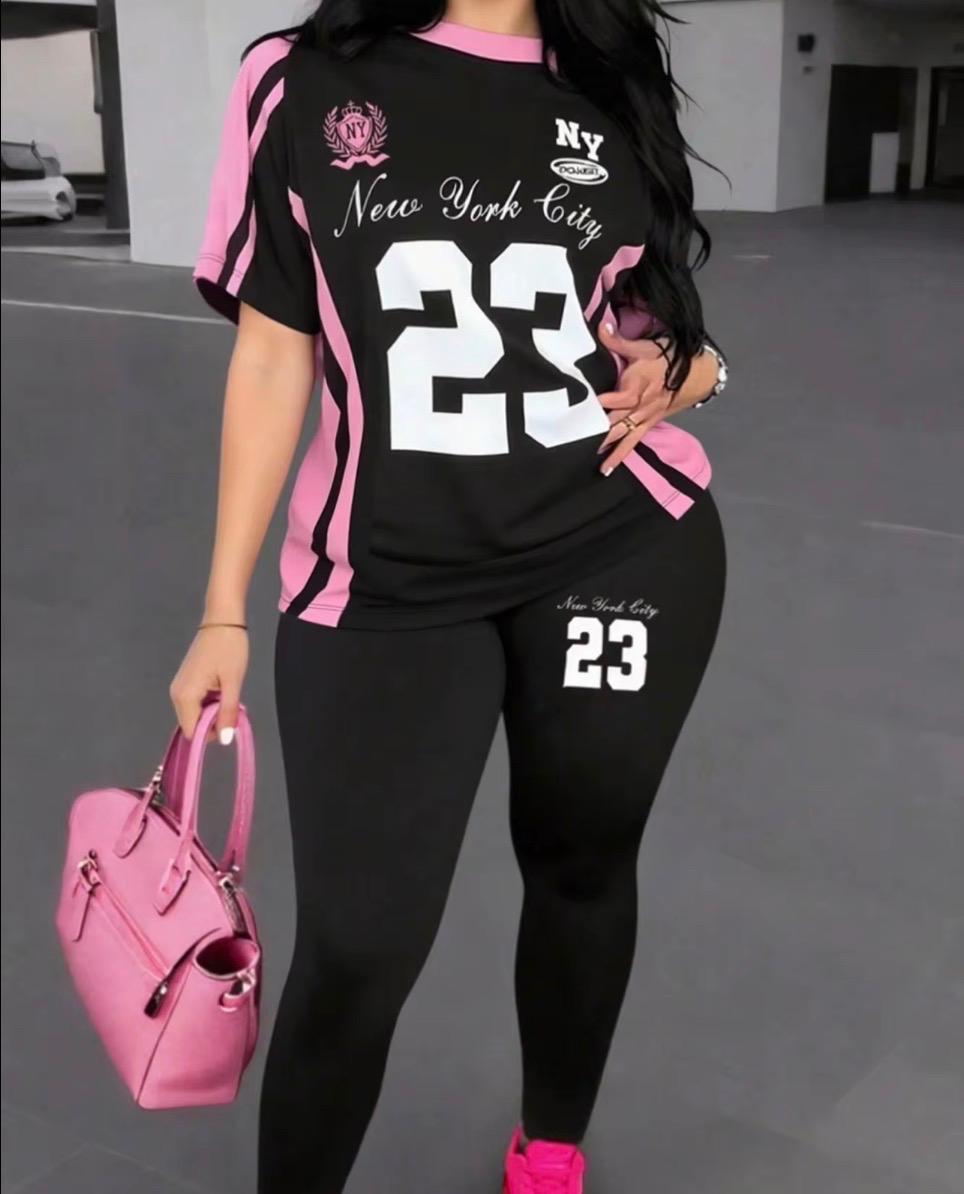 2 piece jersey and leggings set