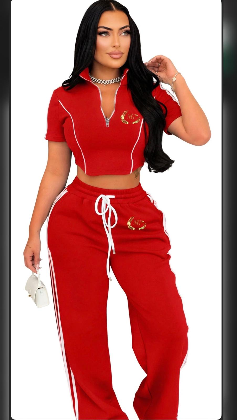 Short sleeved cropped sweat suit