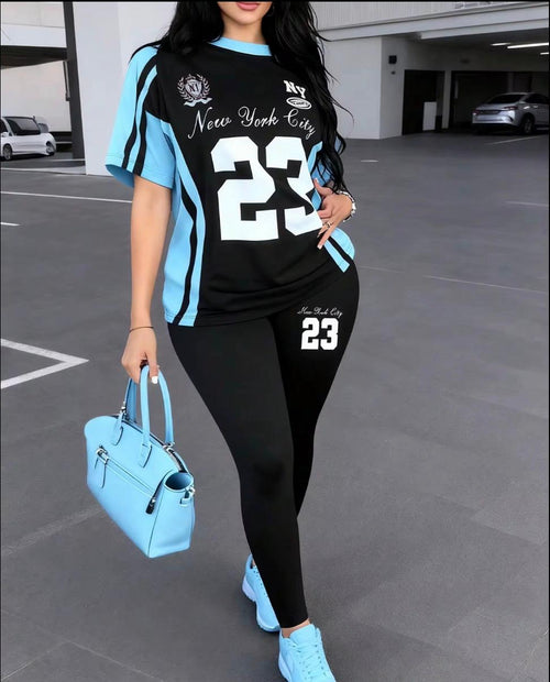 2 piece jersey and leggings set