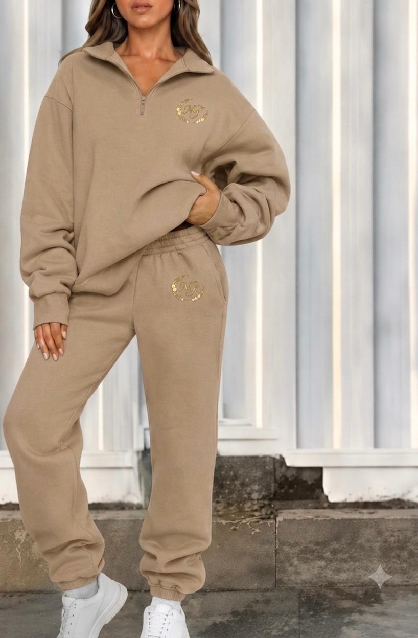 Zipped Turtle Neck Sweatsuit