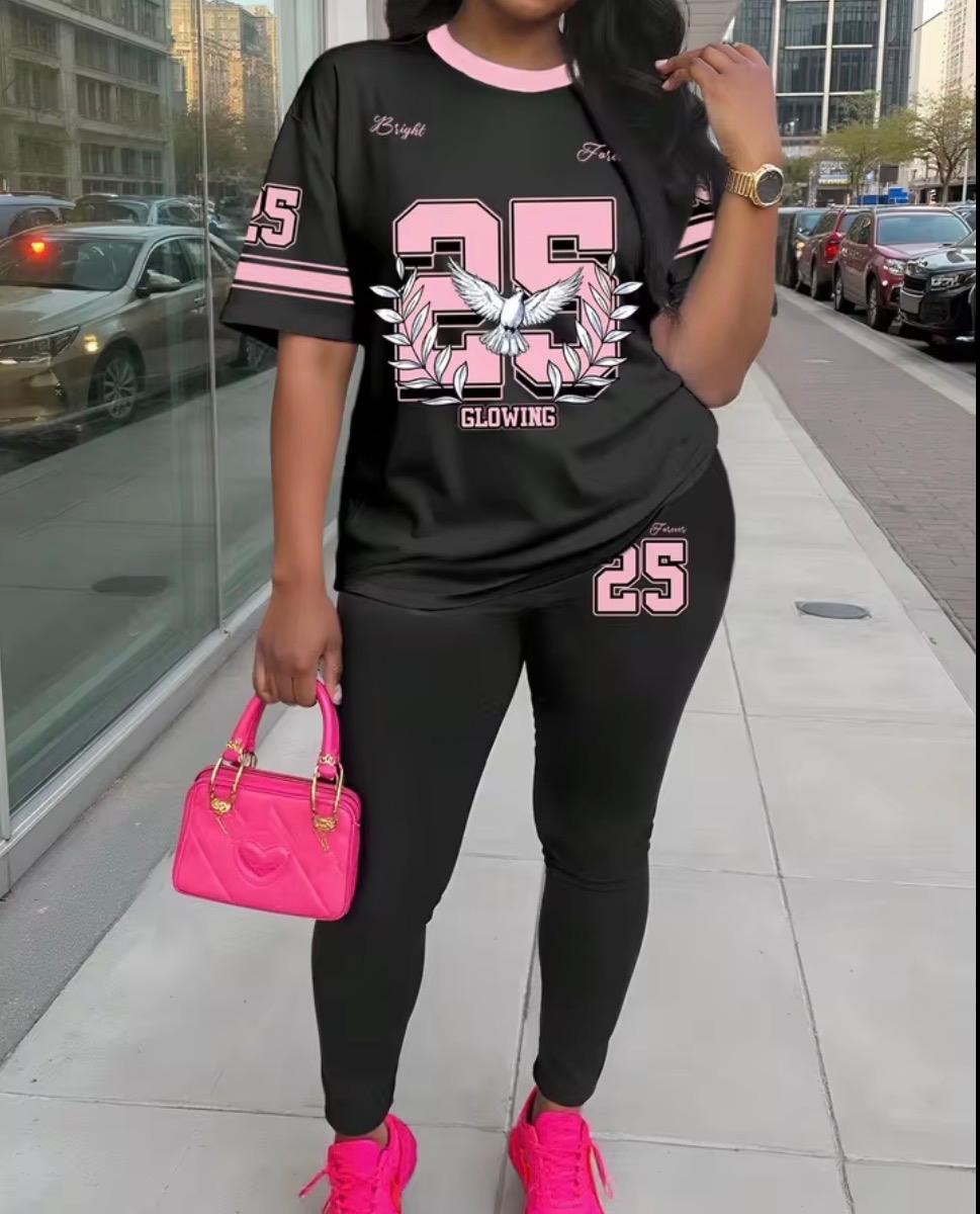 "Glowing " jersey and leggings set