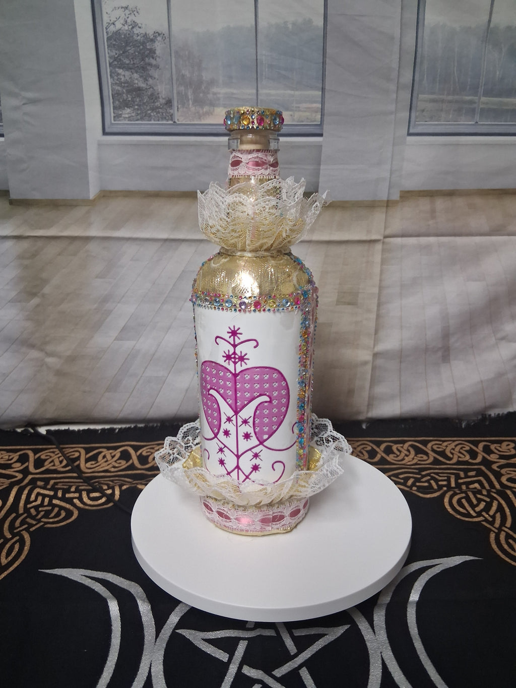 Èzili Freda Sequined Vodou Lwa Bottle