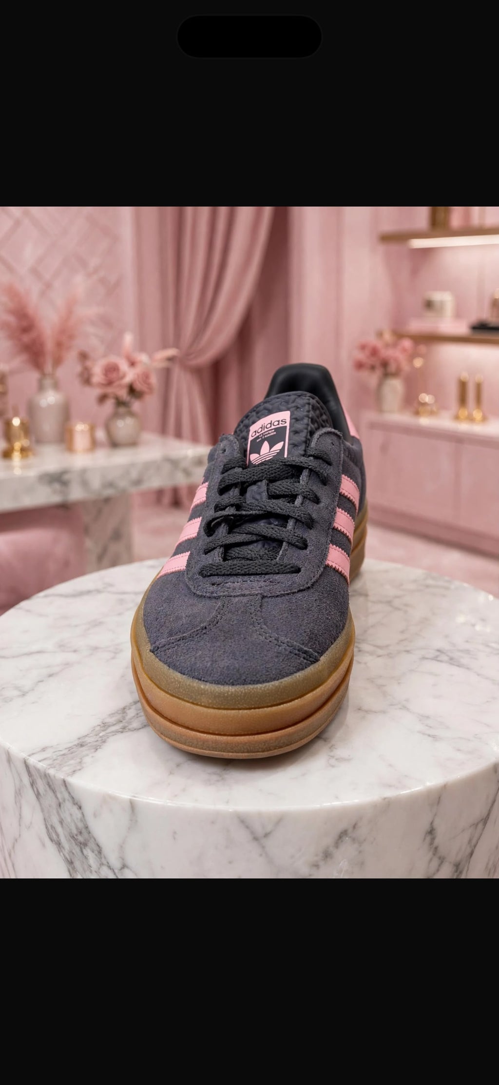 ADIDAS Gazelle Bold - Dark Gray / Pink Gum Platform*